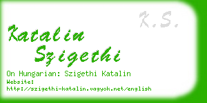 katalin szigethi business card